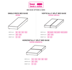 Size chart for bed bases