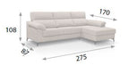 Medidas del sofá chaise longue Rumba