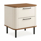 2-drawer bedside table on legs in Arena with Nogal top and base