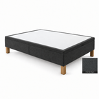 Bed base in Chenilla Negro with white top panel