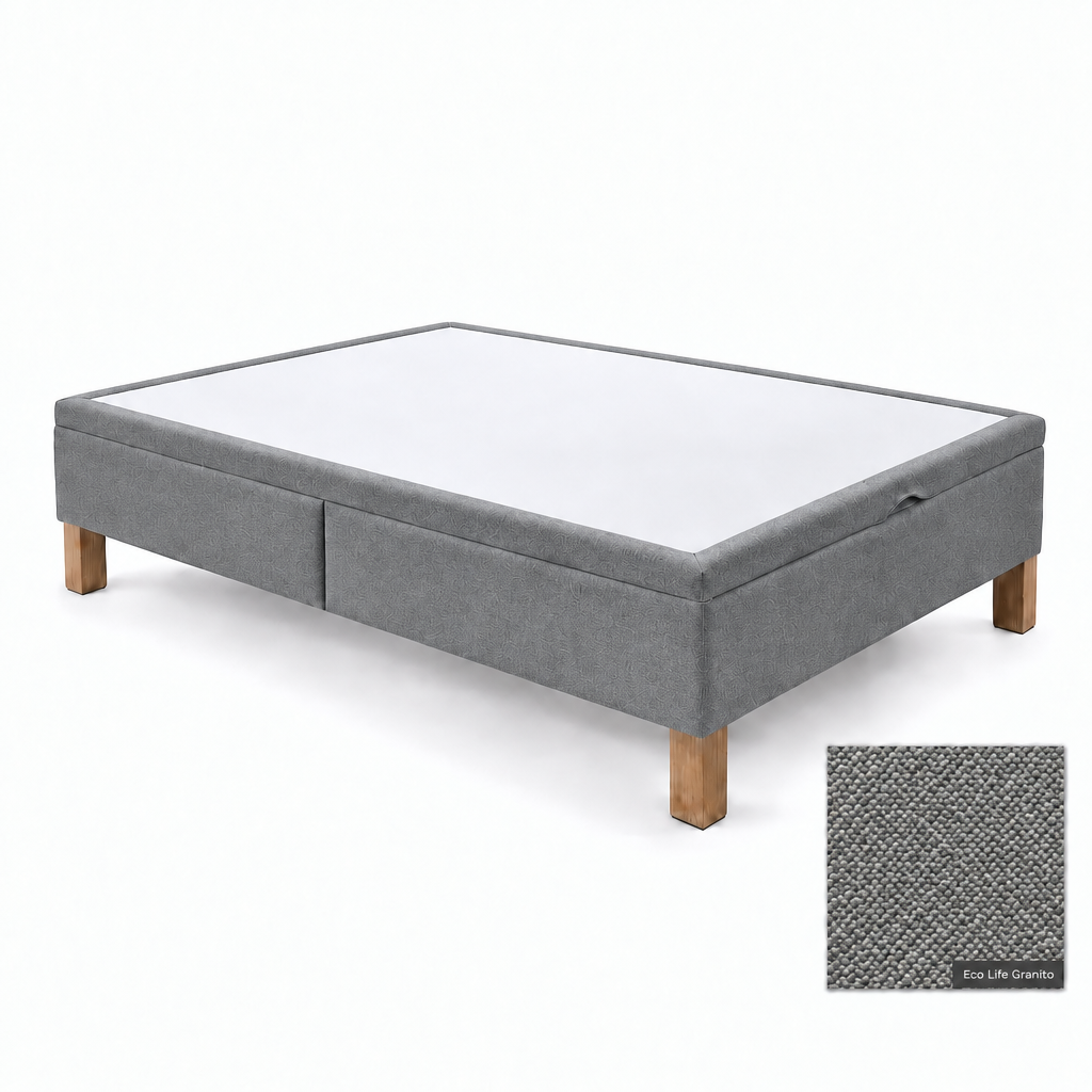 Bed base in Eco Life Granito with white top panel