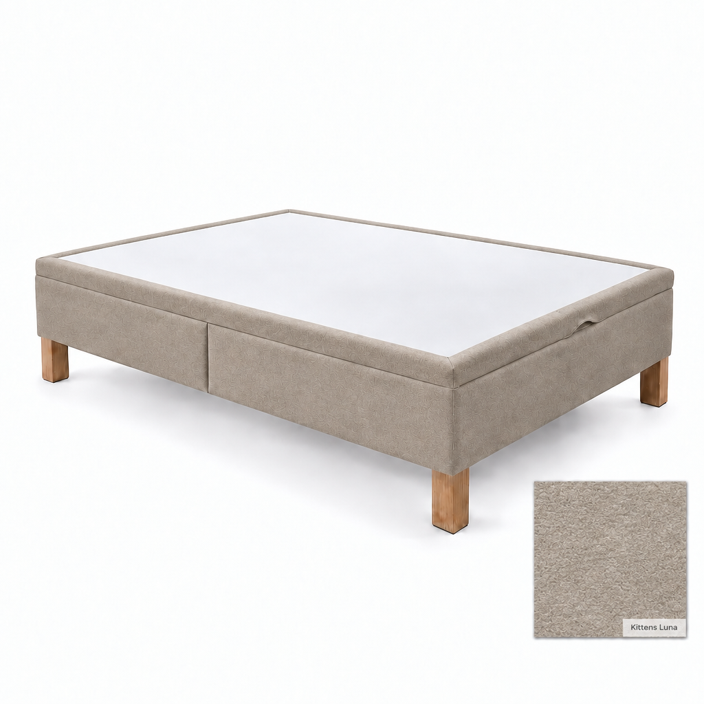 Bed base in Kittens Luna with white top panel