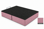 Upholstered storage bed in Chenilla Rosa