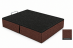 Upholstered storage bed in Chenilla Wengué