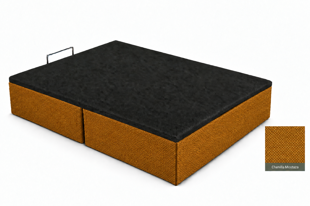 Bed base with darker Chenilla Mostaza