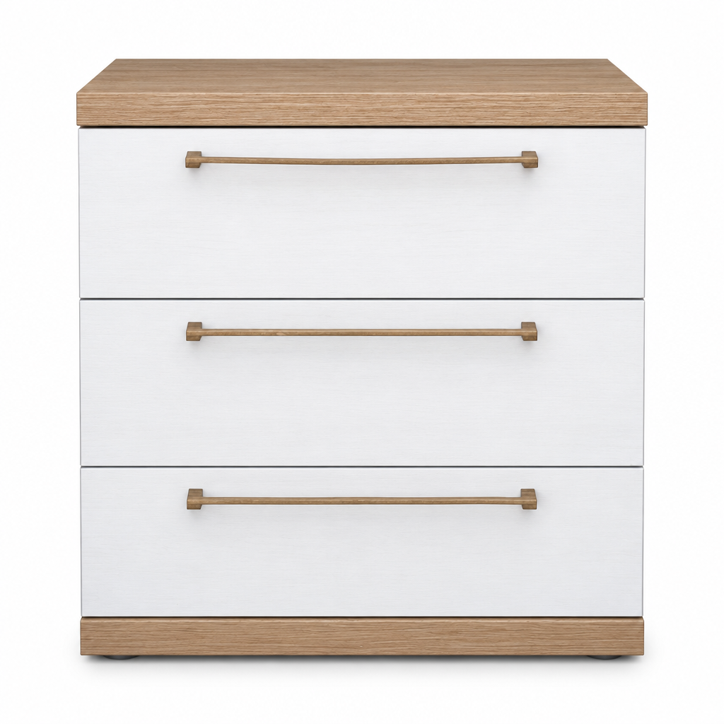 3-drawer bedside table – front view
