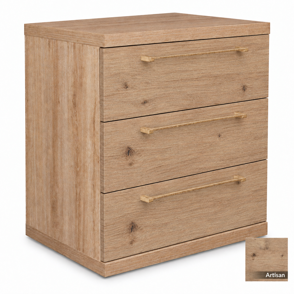 3-drawer bedside table with Artisan drawer fronts