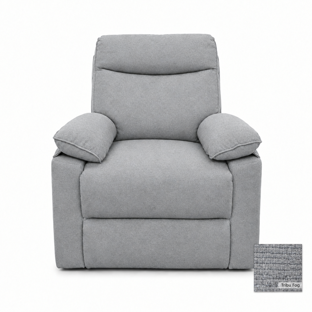 Cairo recliner armchair in Tribu Fog