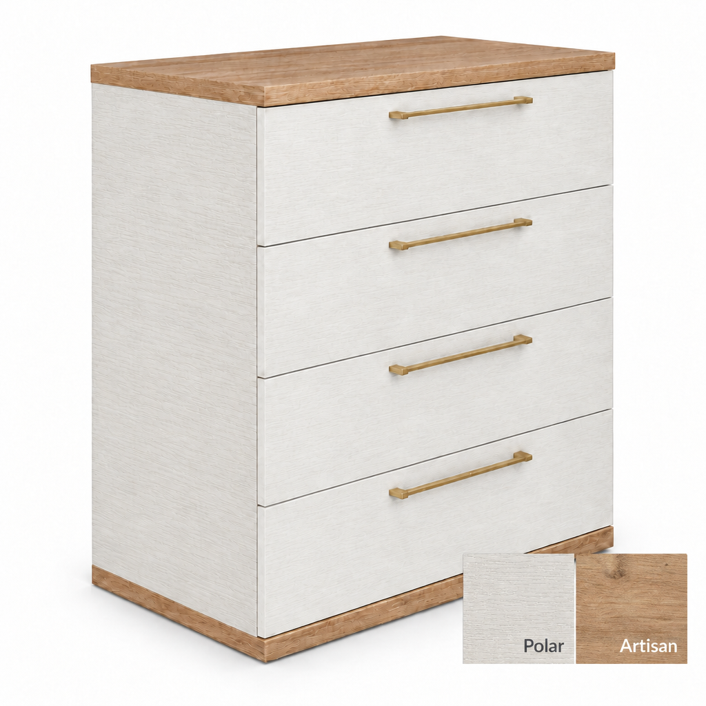 4-drawer chest of drawers in Polar and Artisan