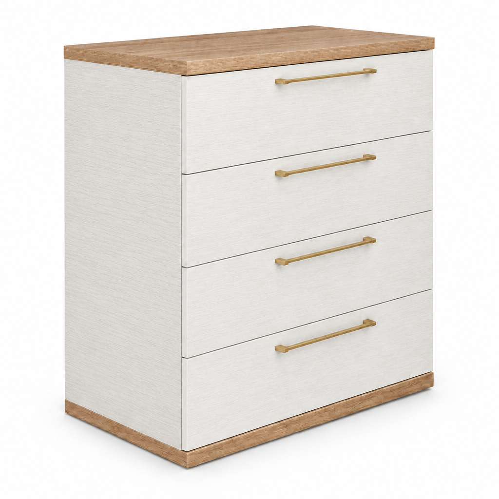 4-drawer chest of drawers in Polar with Artisan top and base