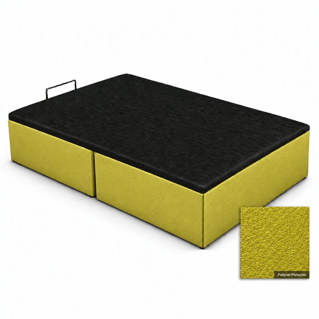 Corrected yellow-toned Polipiel Pistacho bed base