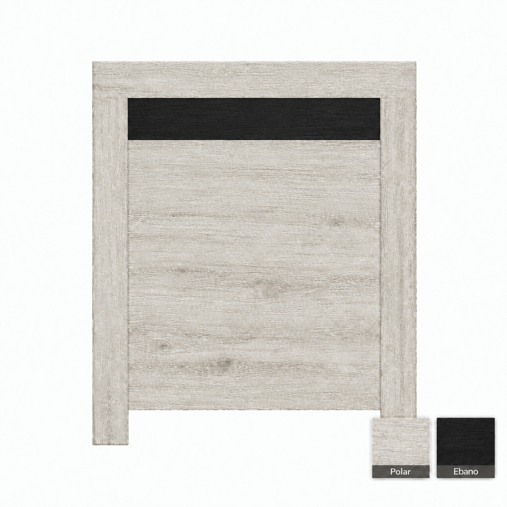 Cabecero de madera Amur en Polar y Ébano