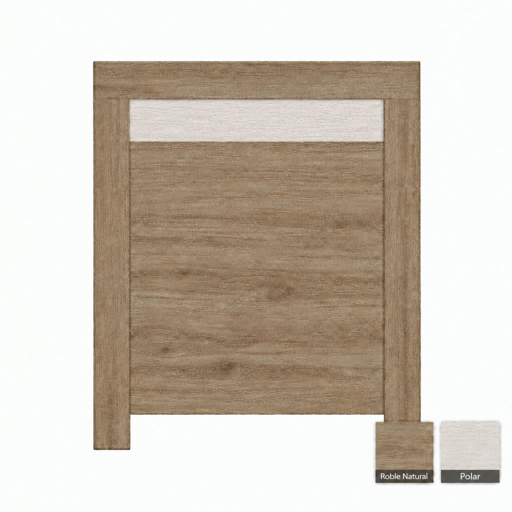 Cabecero de madera Amur en Roble Natural y Polar