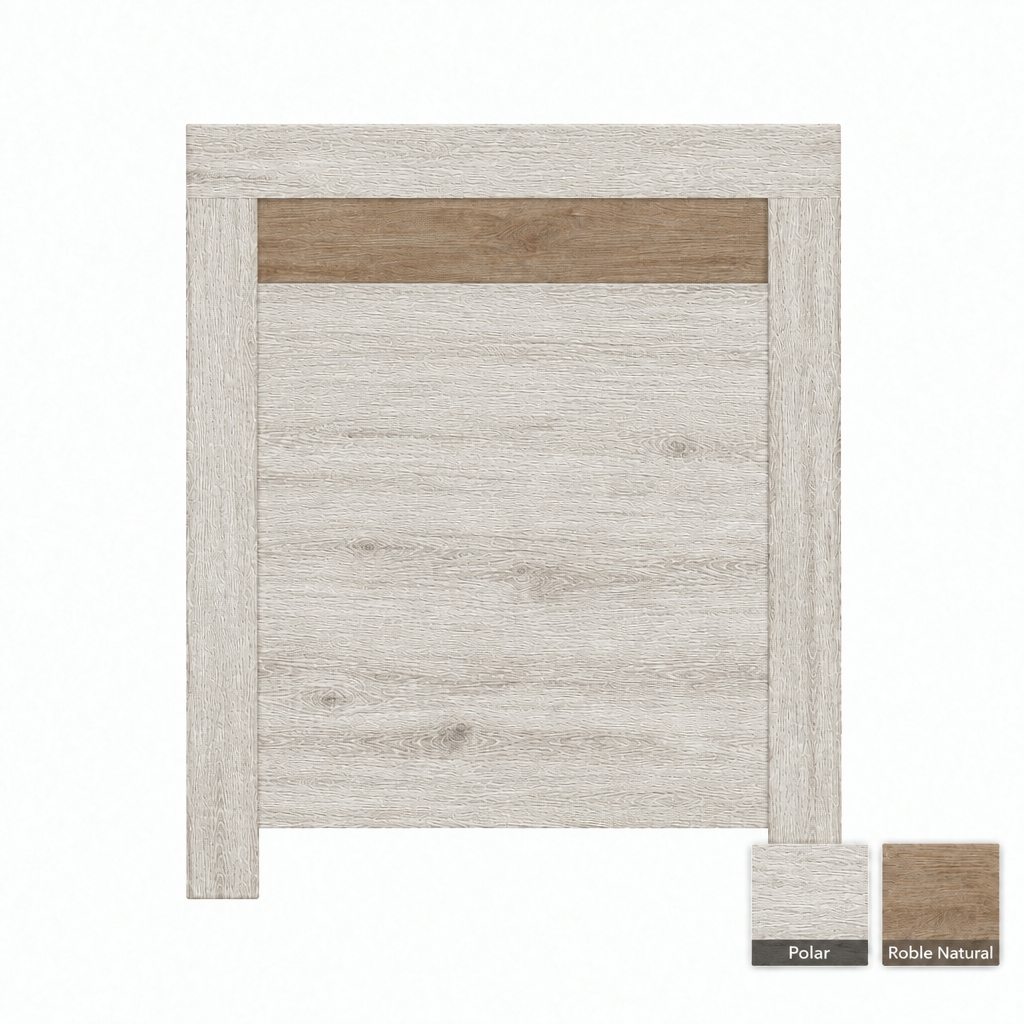 Cabecero de madera Amur en Polar y Roble Natural