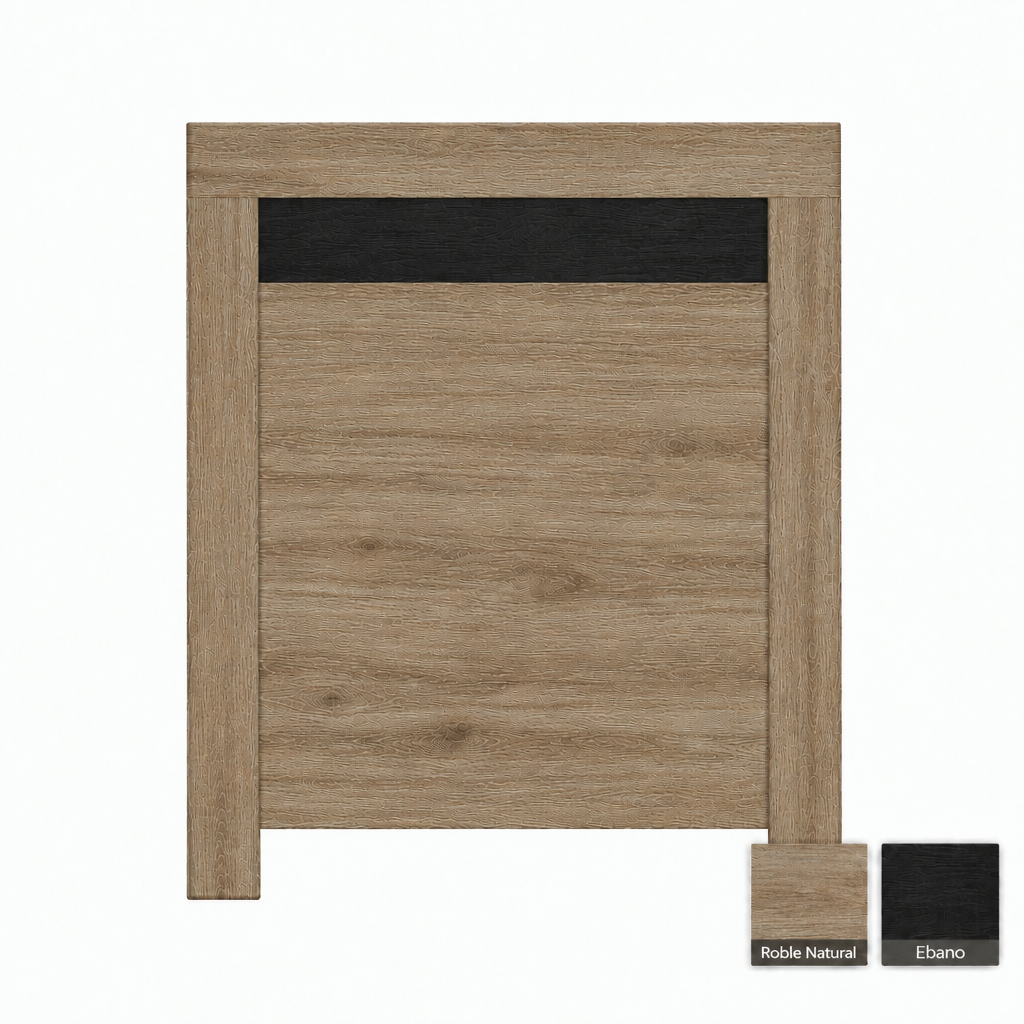 Cabecero de madera Amur en Roble Natural y Ébano