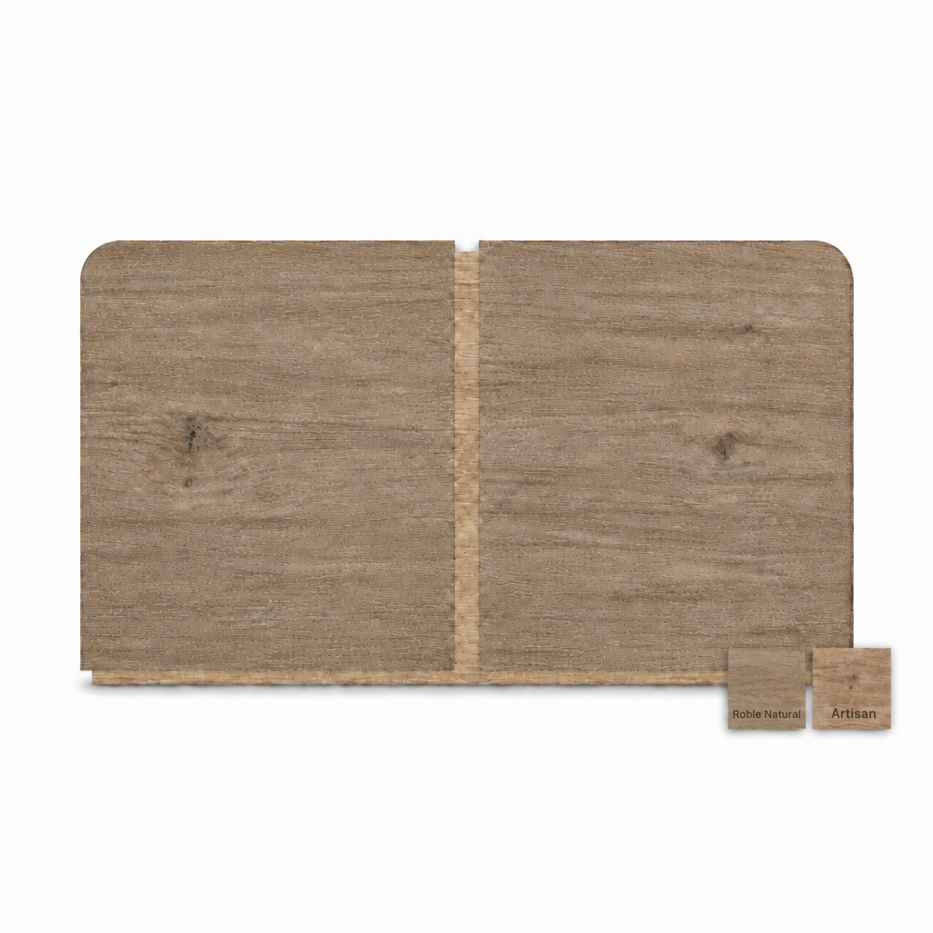 Cabecero de madera Bari en Roble Natural y Artisan