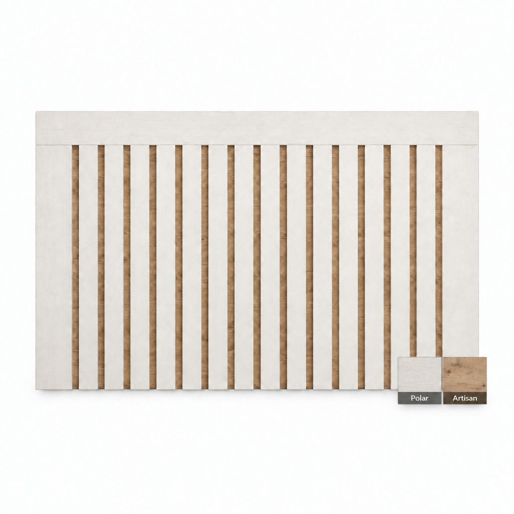 Cabecero de madera Indo en Polar y Artisan