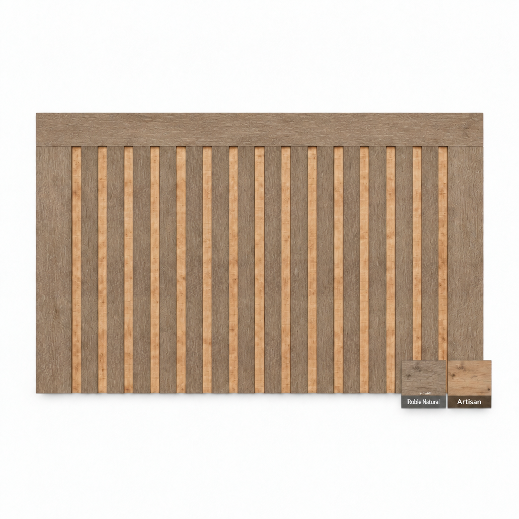 Cabecero de madera Indo en Roble Natural y Artisan