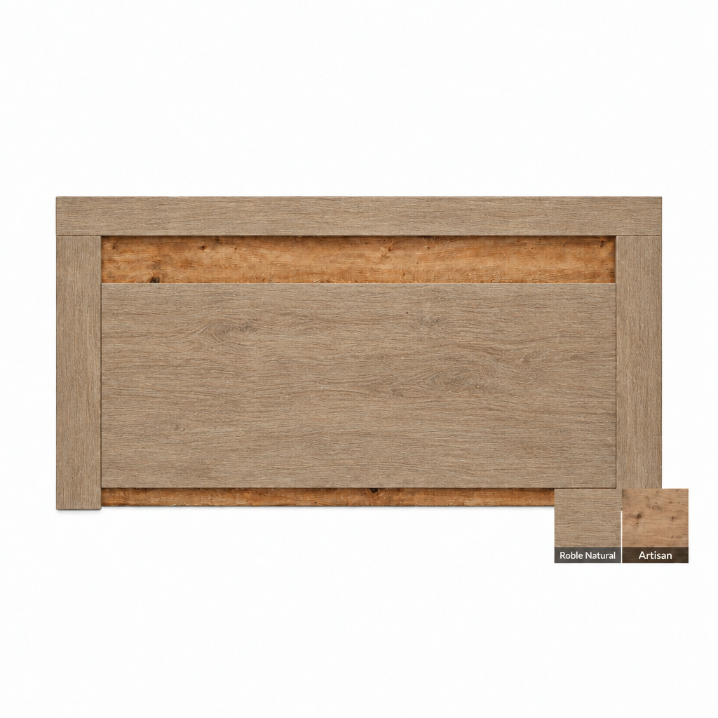 Cabecero de madera Navia en Roble Natural y Artisan