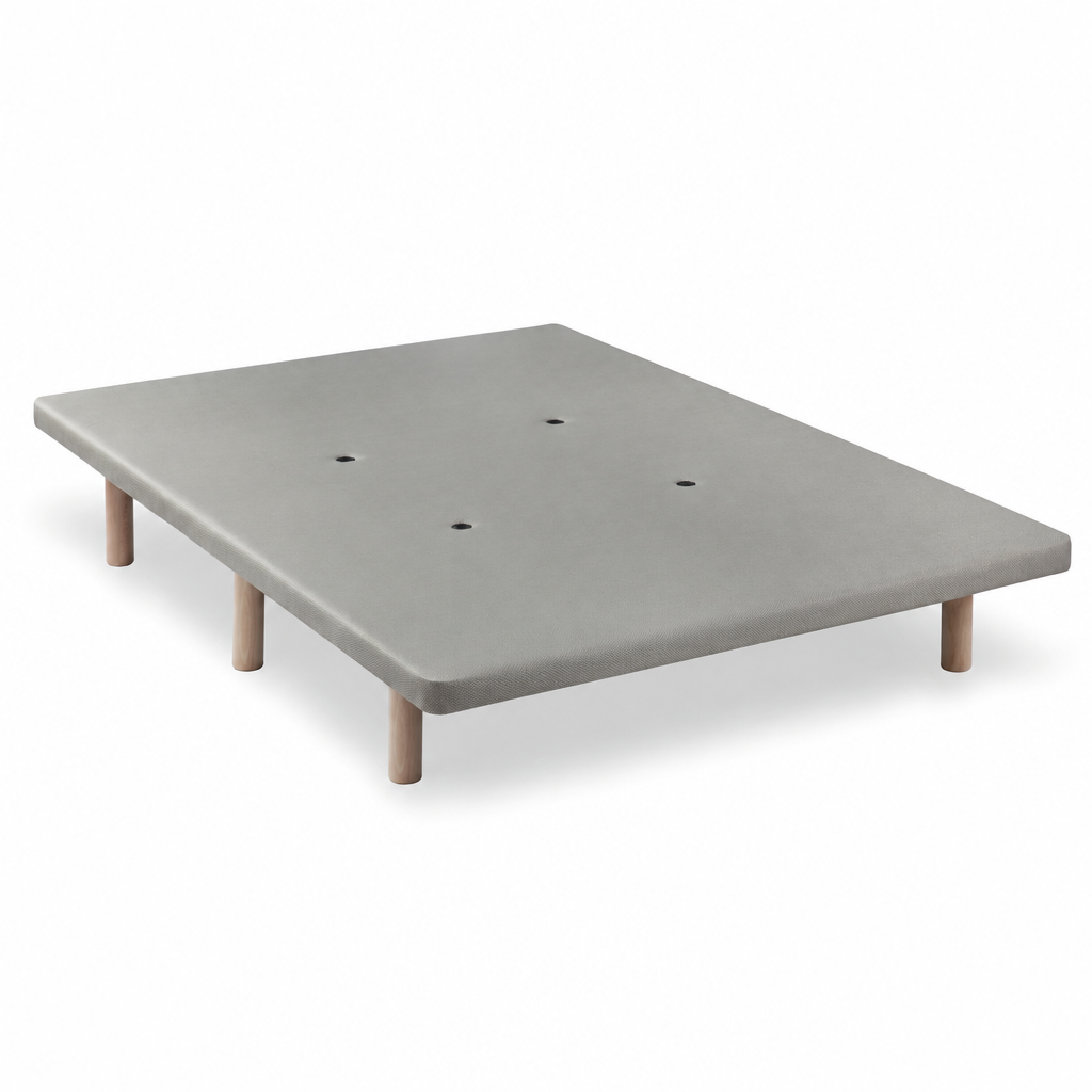Base Tapizada 3D five-bar upholstered bed base in grey
