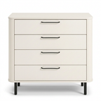 4-drawer chest on black legs in Arena – front view