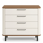 4-drawer chest in Arena with Nogal top and base – front view