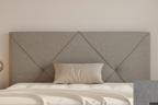 Cabecero Oporto Aqualine en Eco-Life Granito en un dormitorio