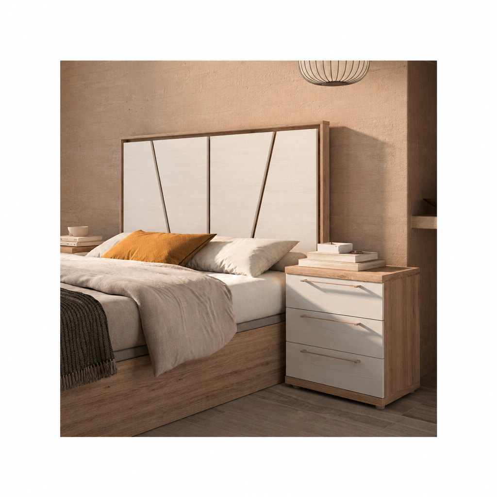Oslo headboard visual fitted to a white square