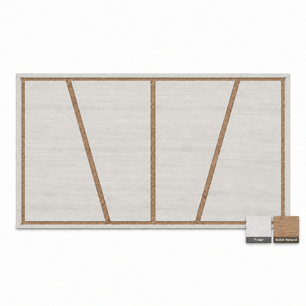 Cabecero de madera Oslo en Polar y Roble Natural