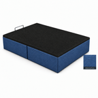 Polipiel Azul Oscuro bed base with labelled swatch