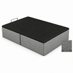 Upholstered storage bed in Polipiel Platino