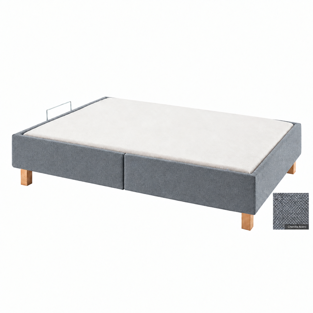 Refined Volga canapé in Chenilla Acero with swatch