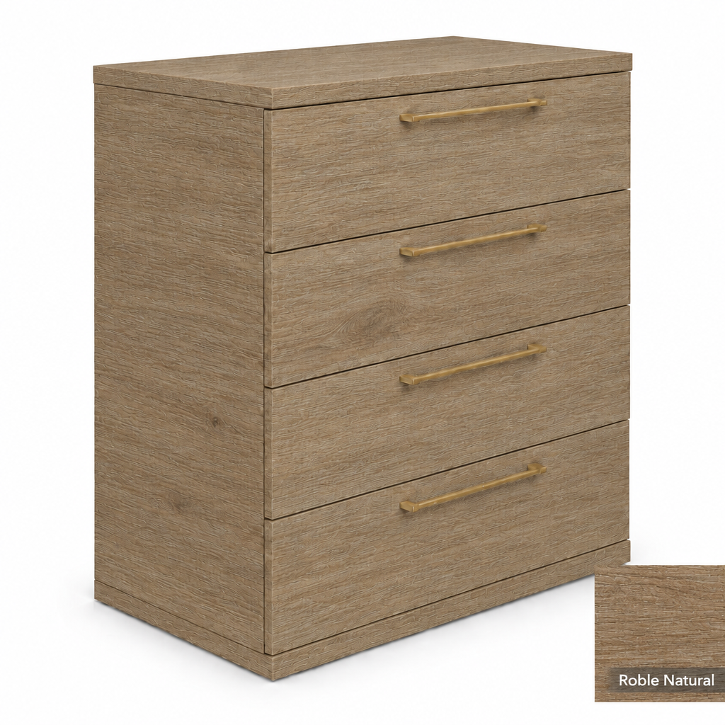 Roble Natural chest of drawers with matching swatch