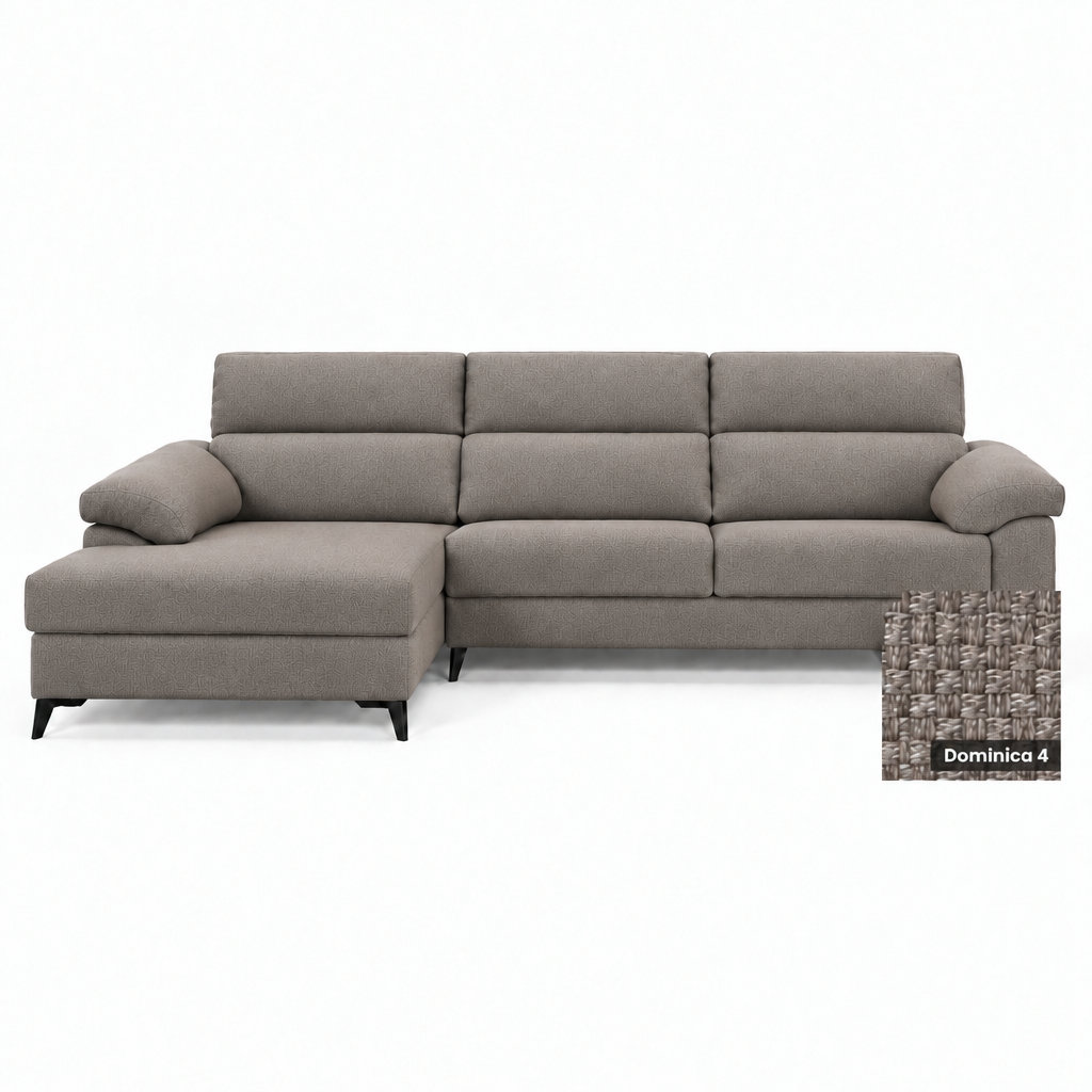 Rumba chaise sofa with almost invisible fabric texture