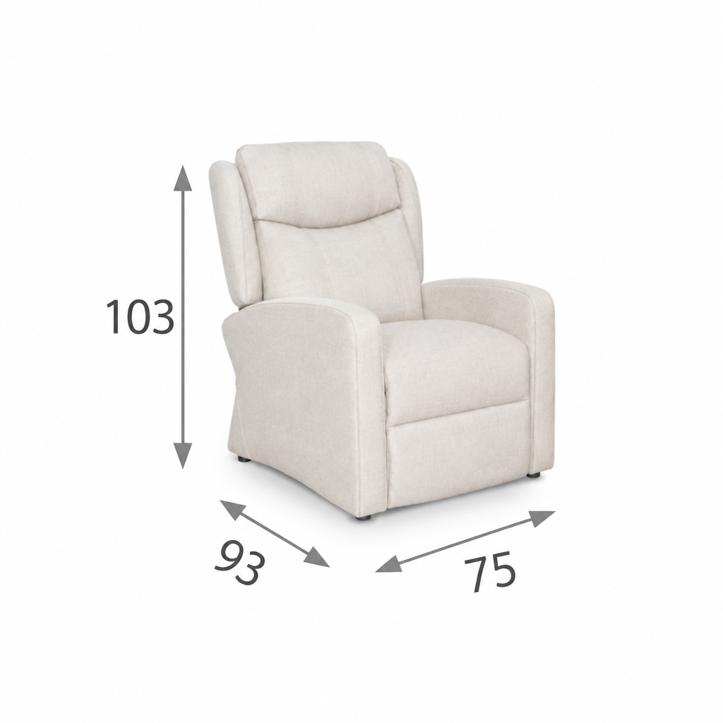 Sara Relax dimensions fitted to a white square