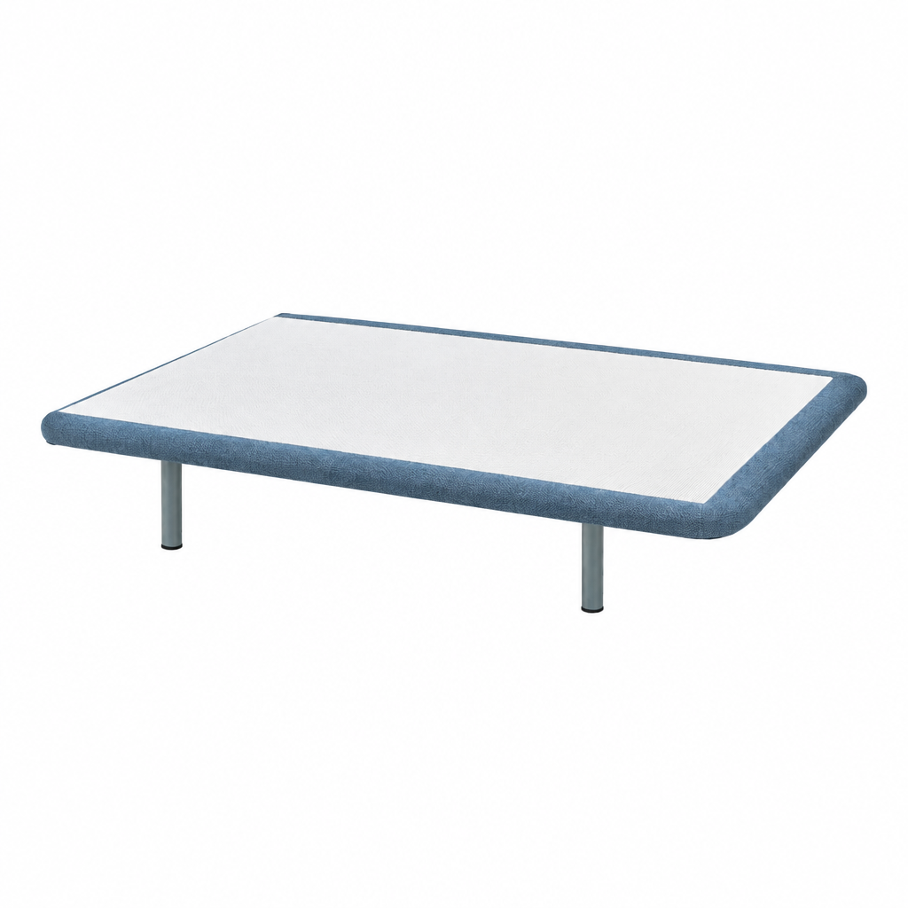 Base Tapizada Plus upholstered bed base in Chenilla Azul Vaquero