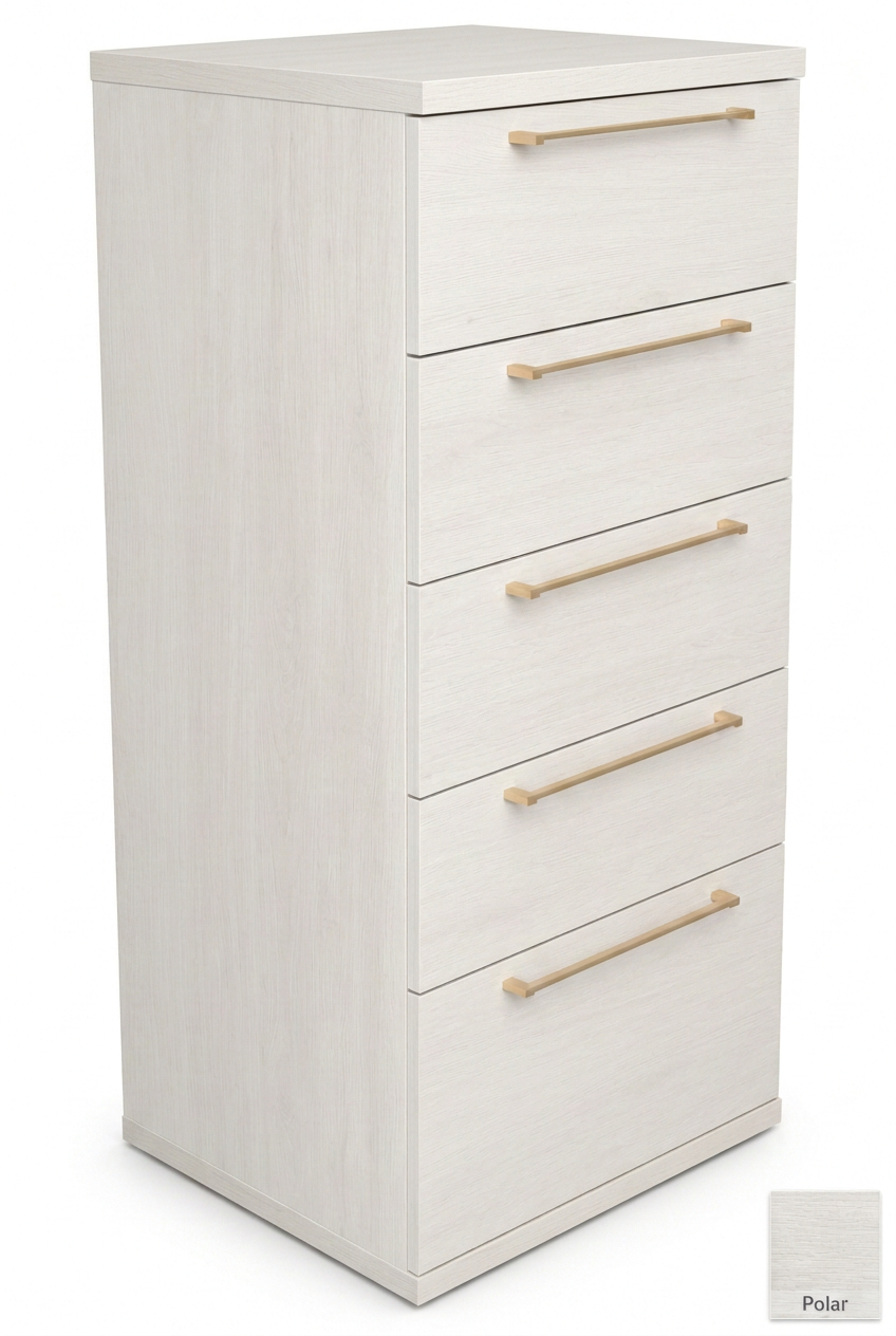 Tall drawer unit with Polar top and bottom trim