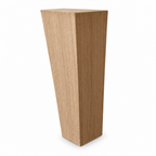 Tapered rectangular wooden leg on white
