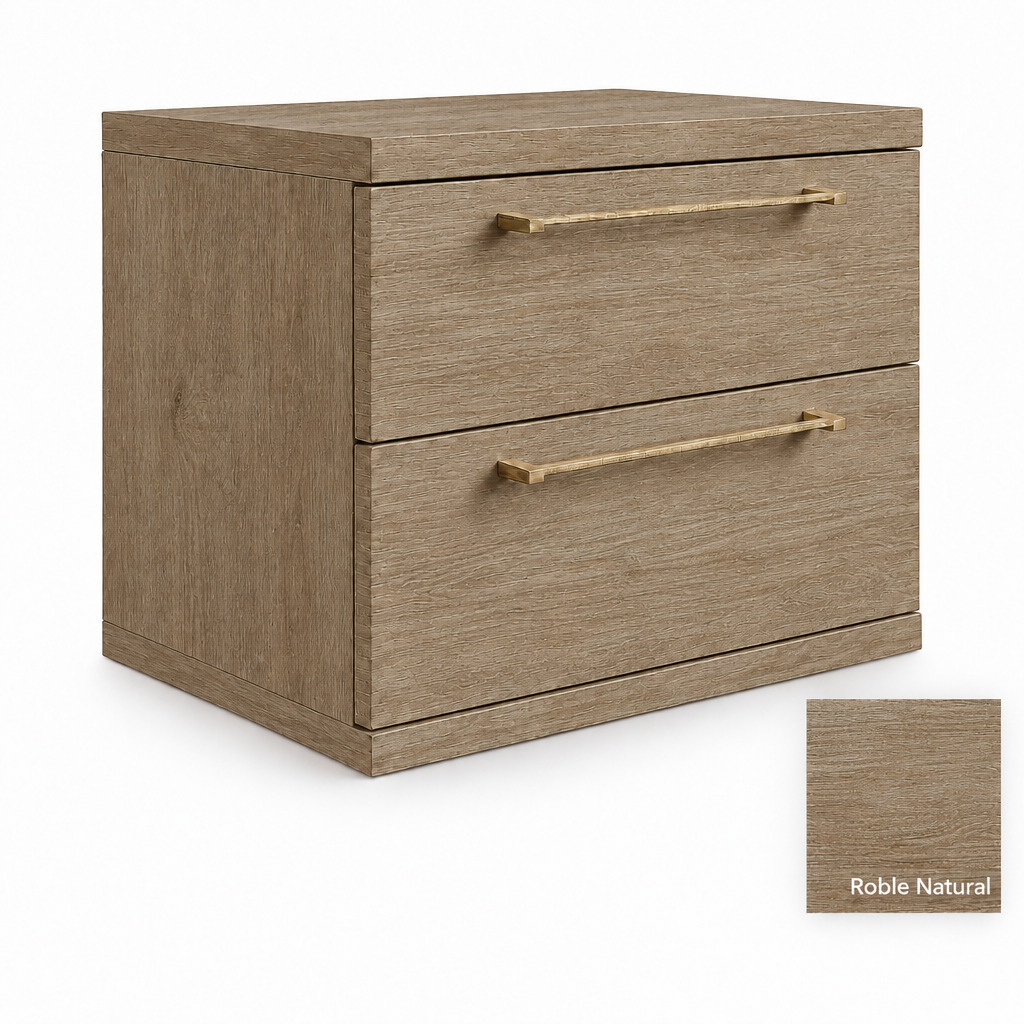 2-drawer bedside table in Roble Natural