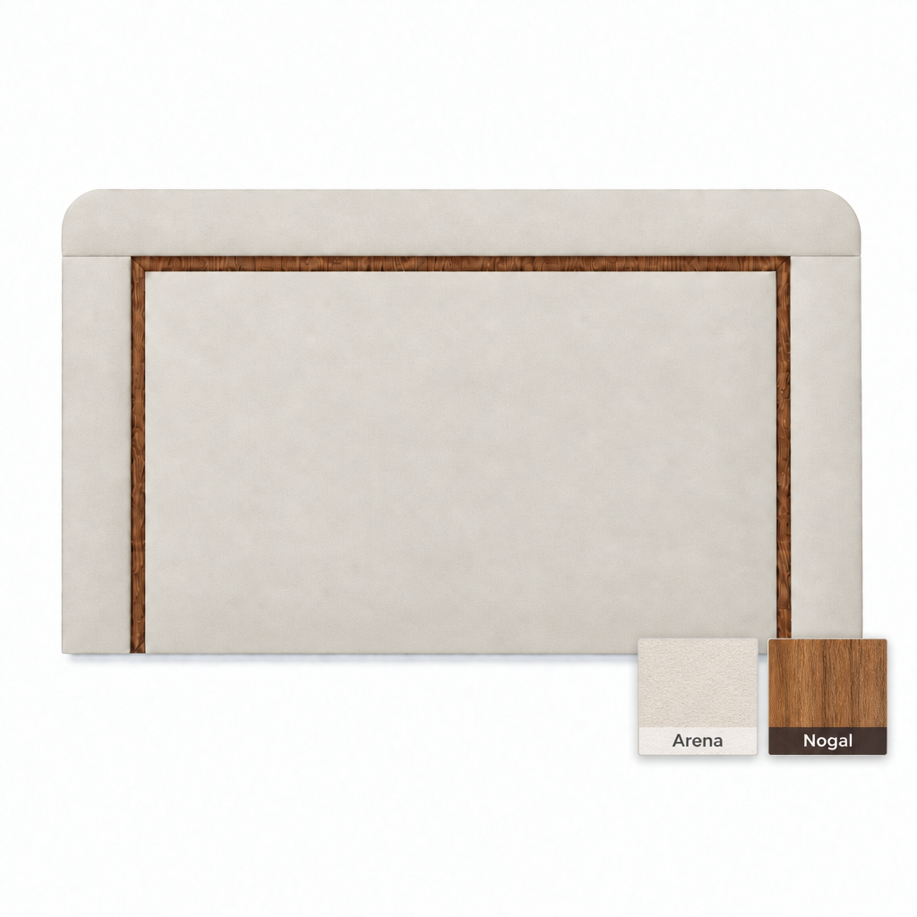 Cabecero Viena con muestras de Arena y Nogal