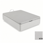 Wooden storage bed in White finish with 3D Blanco top